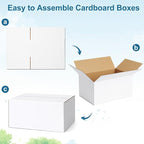 Famagic Small Shipping Boxes 11x6x6 Inch 10 Pack White Box Corrugated Cardboard Boxes for Packaging Small Business, Mailing Boxes for Shipping
