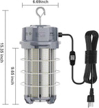 250W LED Temporary Work Light 37,500 Lumen Construction Lights 5000K LED Work Light with Stainless Steel Shield and Hook for Indoor Outdoor Job Site Lighting