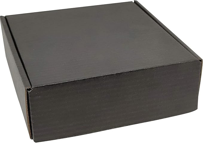 Small Black Shipping Boxes for Small Business Pack of 25-6x6x2 inches Cardboard Corrugated Mailer Boxes for Shipping Packaging Craft Gifts Giving Products