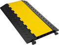 VEVOR 5 Channel Cable Protectors Extreme Rubber Cable Ramps Heavy Duty Protective Cable Wire Cord Ramp Driveway Rubber Traffic Speed Bumps Cable Protector (5-Channel, 1Pack-18000Lb)