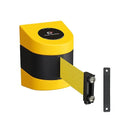 Crowd Control Warehouse - CCW Series WMB-230 Magnetic Wall Mount Retractable Belt Barrier - 30 Foot Belt, Yellow Belt with Yellow ABS Case
