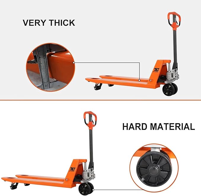 Tory Carrier Manual Pallet Truck - 5500LBS High - Capacity, 21" x 48" Extended Forks, Industrial - Grade Heavy - Duty Solution for Efficient Warehouse & Factory Material Handling