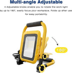 LHOTSE 5000LM LED Work Light, 30W Portable Flood Light with Socket, Outside Work Lights with Stand, Angel Adjustable Worklight for Workshop Garage,Construction Site, IP54 Waterproof
