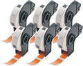 BETCKEY - Multi-Purpose Address Labels Replacement for Brother DK-1204 (0.66 in x 2.1 in), Compatible with Brother QL Label Printers [6 Rolls/2400 Labels, Orange]