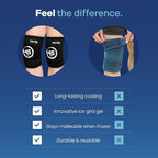 REVIX 2 Packs Knee Ice Pack Wrap, 45-Minute Long-Lasting Ice Pack for Knees with Ice Grid Gel Design, Reusable Gel Ice Wrap with Cold Compress Therapy for Thighs, Elbows, Calves & Legs (12" × 9.5")