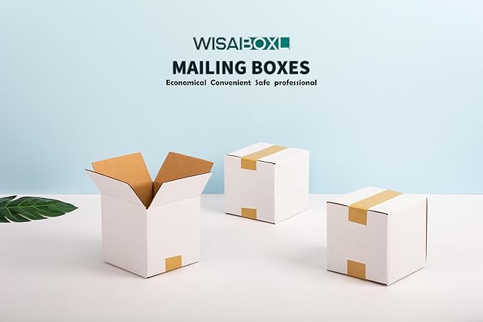 5x5x5 inch White Shipping Boxes, Corrugated Cardboard Small Boxes for Business Mailing, Packing, Moving, Storage, 30 Pack