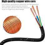 15FT 12/3 Outdoor Extension Cord, Heavy Duty 3-Outlet SJTW Indoor/Outdoor Three-Prong Power-Cord 12-Gauge Grounded 15-Amp 1875 Watts