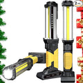 WARSUN 2PC Rechargeable 1500LM COB LED Work Light-Magnetic Hands-Free Trouble Light with Hook, IPX4 Waterproof for Garage Repair, Stocking Stuffers Mens Gifts-Emergency Light Tool for Men (Yellow)