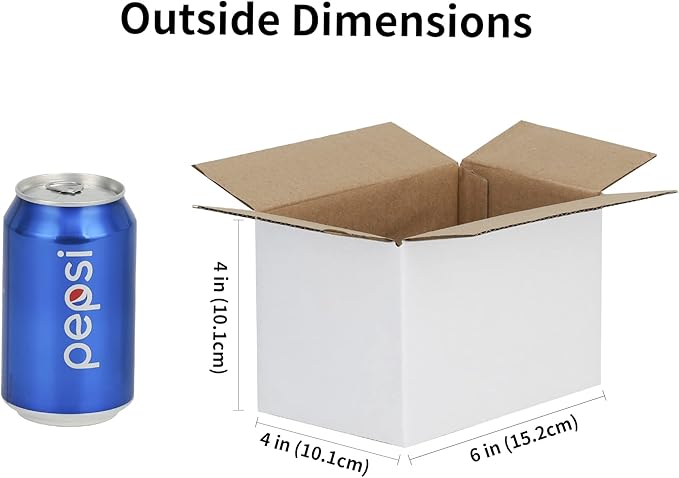 6x4x4 inches Shipping Boxes 30 Pack, Kraft Corrugated Small Cardboard Boxes for Mailing Packing, White