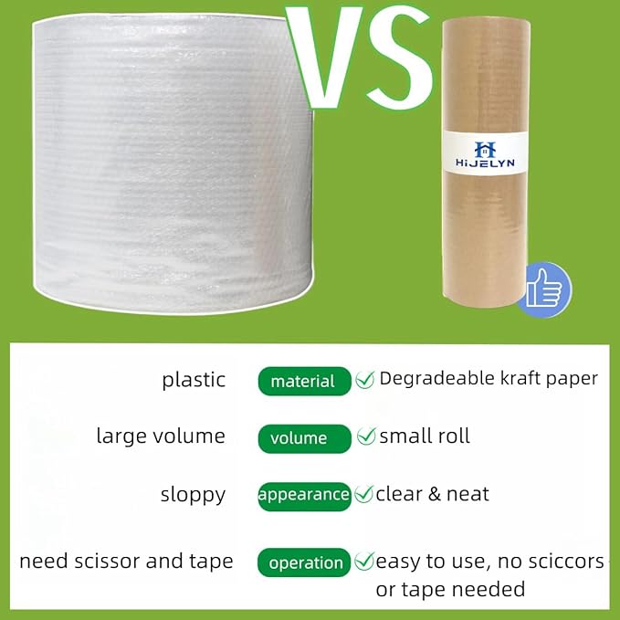 Kitchen Moving Supplies Dishes Packing Kit Moving Supplies for Glassware Plates 15"x230' Eco Friendly Shipping Paper for Fragile Items Bubble Cushion Wrap Roll Recyclable Honeycomb Wrapping Paper