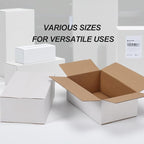 Calenzana 8x5x3 Shipping Boxes Set of 40, White Corrugated Cardboard Box for Mailing Packing Gifts Small Business