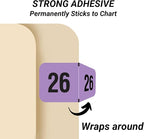 2026 Year Labels, Doctor Stuff 2026 Chart Stickers, Fluorescent Violet Color Coded, USA Made Year Stickers for End Tab File Folders, 500 Labels/Roll in a Dispenser Box, 3/4" x 1-1/2"