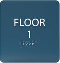 Cold Blue ADA Floor 1 Sign with Braille – Made from Durable Acrylic and Ready to Mount