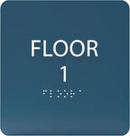 Cold Blue ADA Floor 1 Sign with Braille – Made from Durable Acrylic and Ready to Mount