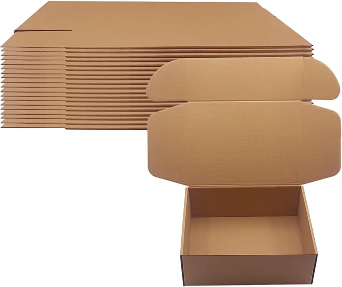 11x8x4 inch Shipping Boxes Pack of 20, Brown Corrugated Cardboard Box Mailer Boxes for Packaging Small Business Shipping，Recyclable Moving Storage Mailing Boxes Bulk Book Literature Gift Giving