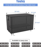 Outdoor Prep Table Cover 30 Inch,Waterproof Patio Stainless Steel Metal BBQ Table Cover All Season Protection for Outdoor Table - 30 x 24 x 35 Inch