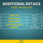 Always23 Sheet Protectors, Clear Sheet Protectors, Plastic Sheet Protectors, Nonglare, Economy 200 Pack