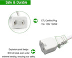 White Waterproof Extension Cord 100ft, 13A 1625W 16AWG ETL-Certified for Outdoor Use, Garden/Heavy Duty Tool Power