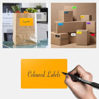 Rectangle Labels Sticker 3×5 Inch Vinyl Floor Stickers Color Coding Name Tags Roll Removable 200 PCS, Orange