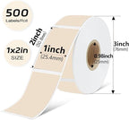 1x2 inch Blank Removable Freezer Labels Printable Rectangle Stickers 500PCS Water Oil Resistant with Perforation Line for Food Containers Jars Pantry Organization, Light Brown