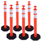 6PACK BESEA Traffic Delineators Cone 42”High Orange Traffic Safety Delineator Cones with Heavy Duty Rubber Base for Construction Site, Road Parking, People Control in Public(6PACK)