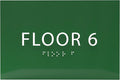 6" X4" Floor 6 Sign - ADA Compliant Tactile Graphics Grade 2 Braille Text | Wall Mount Plastic Directional Assistance, Floor Number Sign for Office, Schools, Hospitals, Apartments