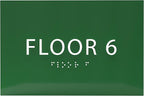 6" X4" Floor 6 Sign - ADA Compliant Tactile Graphics Grade 2 Braille Text | Wall Mount Plastic Directional Assistance, Floor Number Sign for Office, Schools, Hospitals, Apartments