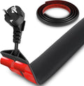16.4 FT Floor Cord Cover, Self Adhesive Cord Hider, Hide Electric Wire on Carpet, Power Cable Protector, Cord-Runner Protective 0.47" (W) x 0.29" (H), Black