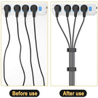 5Pcs Self Adhesive Cable Management Clips,Cable Organizers Wire Clips Cord Holder for PC Laptop Ethernet Cable Desktop Home Office(2.1’’ x 0.75’’ x 0.28’’, Black)