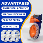 Clear Packing Tape with Dispenser – 6 Rolls,Heavy Duty Packaging Tape for Packing, Shipping & Moving, Effortless Sealing, 1.88" x 56 yd