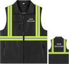 YOWESHOP Lightweight Zip-Up Safety Vest with Pockets for Outdoor Activities,Custom Logo Sleeveless Windbreaker