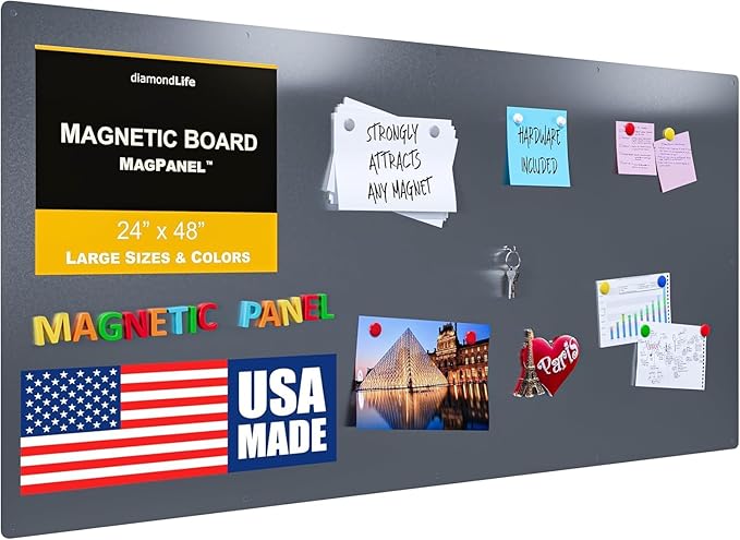 24"x48" - Magnetic Board - Memo & Vision Board for Home, Office, and Classroom - Magnet Board for Kids - Pre-drilled Mounting Screws Included