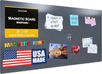 24"x48" - Magnetic Board - Memo & Vision Board for Home, Office, and Classroom - Magnet Board for Kids - Pre-drilled Mounting Screws Included