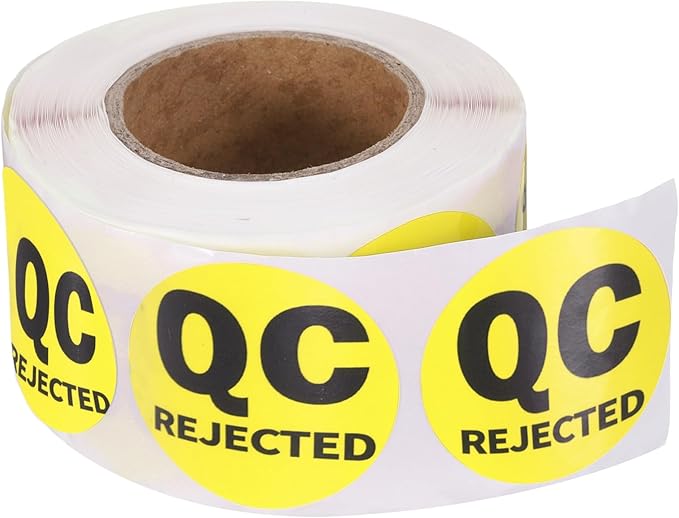 PATIKIL 360 Pcs 1 Roll QC Hold Labels, 1.5 Inch Circle Inventory Control Adhesive Round Labels Food Service Quality Control Stickers for Warehouse Management Inspection, Yellow
