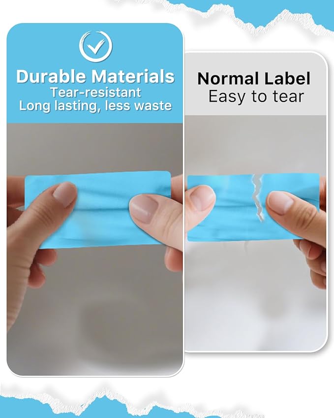 iEager 2x1 Inch Thermal Labels, Blue Rectangle Thermal Printer Stickers, Durable Shipping Label Printer Sticker for Barcode, Name, Address, 1000 Labels/Roll