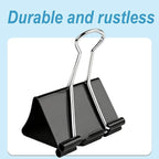 3 Inch Extra Large Binder Clips (24 Pack), Black Jumbo Binder Clips, Heavy Duty Paper Clamps, Big Metal Paper Clips for Office, Home, School, Art Supplies