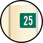 2025 Small Year Labels, Doctor Stuff 2025 Chart Stickers, Green Color Coded, Tab Products Style, USA Made Year Stickers for End Tab File Folders, 500/Roll, 1 Roll, 1/2" x 1-1/8"