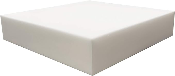 FoamRush 6" x 24" x 27" Upholstery Foam High Density Firm Soft Support (Chair Cushion Square Foam for Dining Chairs, Wheelchair Seat Cushion Replacement)