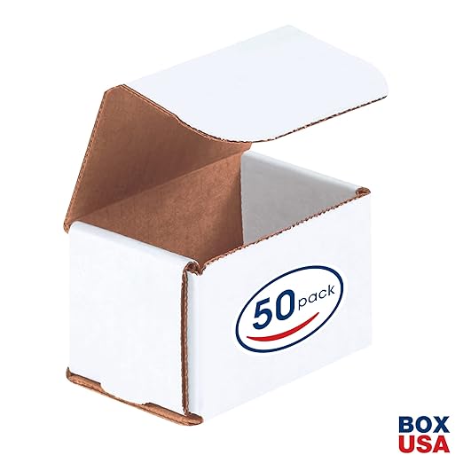 Box USA BM322 3"L x 2"W x 2"H, White (Pack of 50)