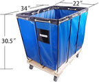Basket Trucks,Service Carts Blue 8 Bushel Knock Down Truck,Carts, 10.0 cu. ft, 400 lb, 34" L X 22" W X 30.5" H Capacity