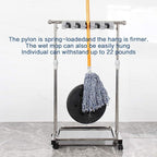 movable mop broom holder put wet mops floor standing cleaning tool rack stainless for schools, hospitals, factories, hotels, restaurant, etc.
