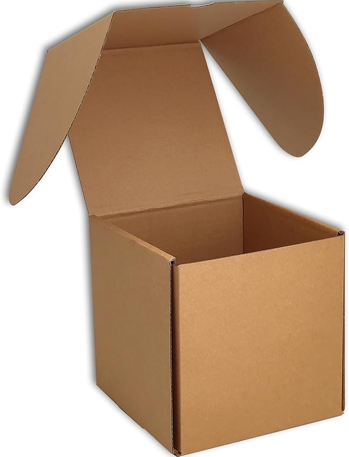 6x6x6 inches Small Shipping Boxes Set of 20 - Brown Mailer Corrugated Cardboard Boxes for Shipping Packaging Mailing Products