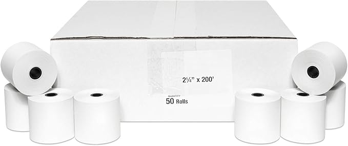 50 Rolls of 2 1/4 x 200 Thermal Paper Rolls for CBM 262, CBM 291, ER-A450T, UP-700, XE-A201, XE-A202