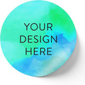 100 Custom Vinyl Stickers - Upload Your own Image, Text, Design, Logo - Personalized Logo Labels for Handmade, Packaging, Bottle, Jars, Candle, Brand Stickers (Blue Green, 2x2)