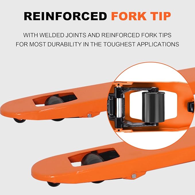 T Tory Carrier Pallet Jack, 5500 Lb. Capacity 27 x 48 Forks Mannual Pallet Truck, Hand Trucks with Replacement Load Wheels