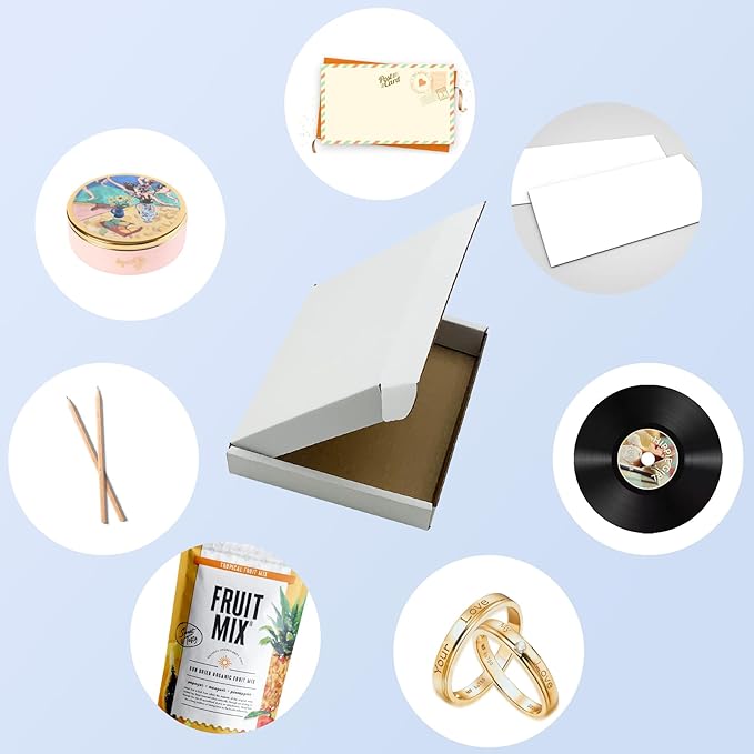 6x5x1 inch White Shipping Boxes 50 Pack, Small Corrugated Cardboard Mailer Boxes Bulk for Packaging Business Mailing Gift，Mini Mailer Boxes for Packaging Supplies Business Present