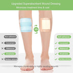 NeuHeils Silicone Super Absorbent Wound Dressing, 4x8 Inch (10 Pack), 2x6 Inch Absorbent Pads | Post-Surgery, Bed Sores, Pressure Ulcers | Self-Adhesive Bandage for Surgical Wounds & Cuts