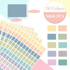 Starboling Color Coding Labels,3000 PCS 1/2" x 3/4" Morandi Rectangular Colored Labels Stickers,for Garage Sale,Price Tags,File Folder Tabs,and Classroom Organization