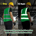 BeautyWill Custom Logo Safety Vest Class2 High Visibility Reflective Vest Breathable Construction Vest