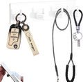 Kingdong Key Holder for Wall 304 Stainless Key Hooks Adhesive Key Holder Wall Mount Key Hanger with 4 Heavy Duty Hooks Key Organizer for Kitchen, Bedroom, Bathroom (White(4 Hooks))